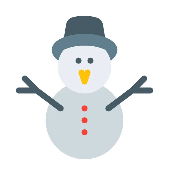 Icono Muñeco Nieve Ilustración Vector Simple — Archivo Imágenes Vectoriales