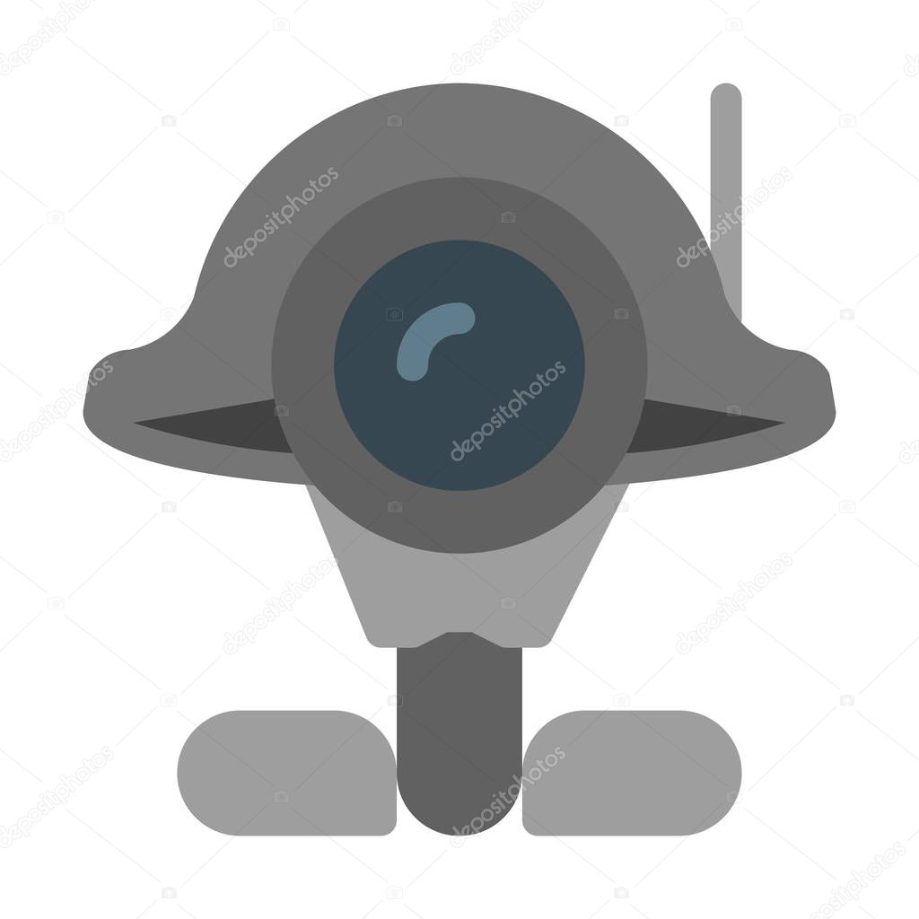 Surveillance Droid Camera icon, simple vector illustration