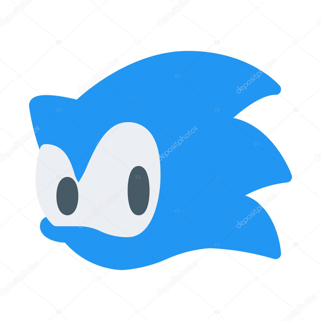 Sonic Game Character icon, simple vector illustration