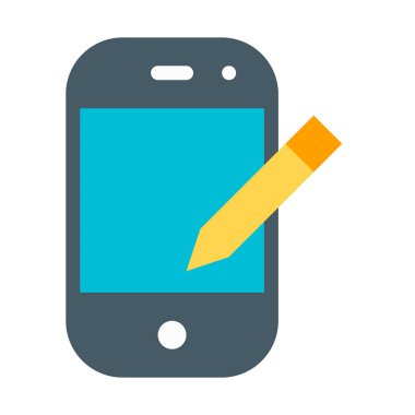 Telefon kroki kalem simgesi, basit vektör çizim