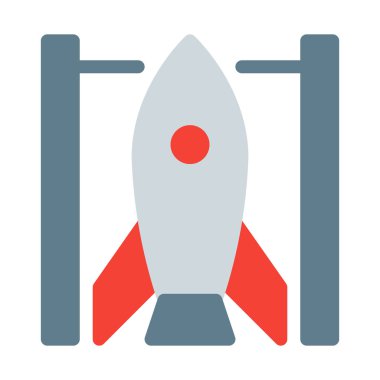 Roket İstasyonu Site simgesi, basit vektör çizim