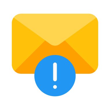 Posta uyarı bildirim simgesi, basit vektör çizim