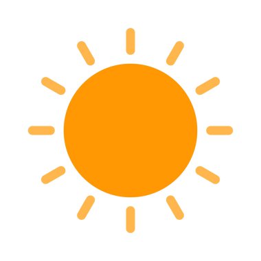 Parlak güneşin altında gökyüzü simgesi, basit vektör çizim