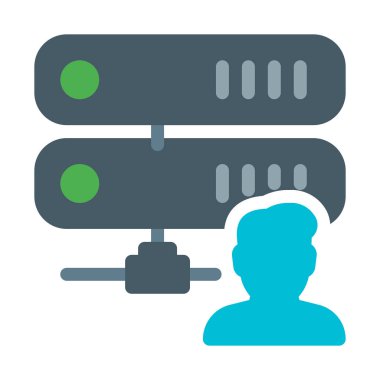 Kullanıcı sunucu veritabanı simgesi, basit vektör çizim