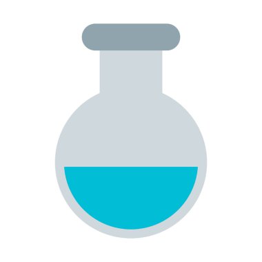 Yuvarlak Test Flask simgesi, basit vektör çizim 
