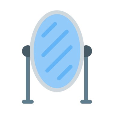 Makyaj taşınabilir ayna simgesi, basit vektör çizim