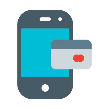 Telefon simgesini, basit vektör çizim Online ödeme