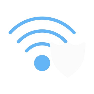 Korumalı veya güvenli Wifi simgesi, basit vektör çizim