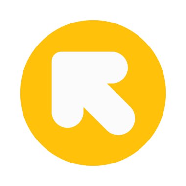 Kuzey batı doğrultusunda simgesi, basit vektör çizim