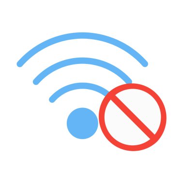 Yok Wifi veya bağlantı kesildi simgesi, basit vektör çizim