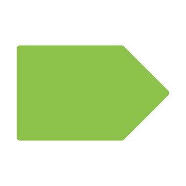 Sağ ok etiketi simgesi, basit vektör çizim