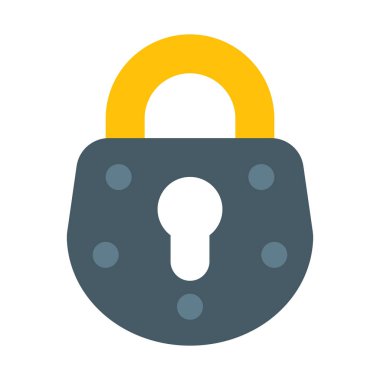 Güçlü koruma asma kilit simgesi, basit vektör çizim