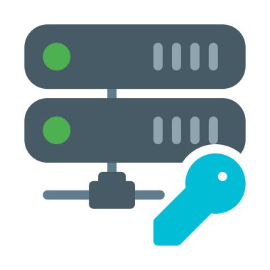 Sunucu anahtar kimlik doğrulama simgesi, basit vektör çizim