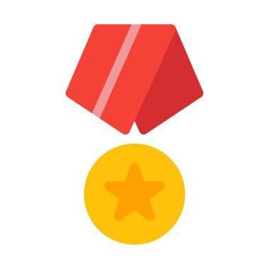 Yıldız Spor madalya simgesi, basit vektör çizim