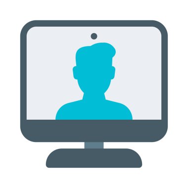 Video ara bilgisayar kutsal kişilerin resmi, basit vektör çizim