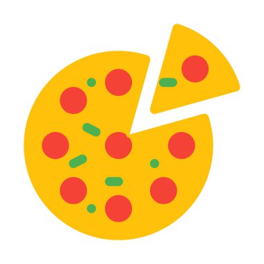 Taze Pizza Slice simgesinin, basit vektör çizim