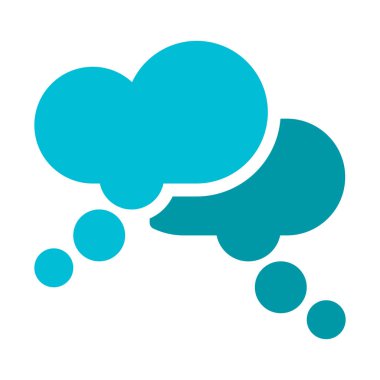 Düşünce mesaj bulutlar simgesi, basit vektör çizim