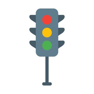 Trafik ışık sinyalleri simgesi, basit vektör çizim