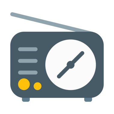 Eski teknoloji radyo simgesi, basit vektör çizim