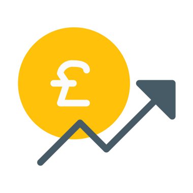 Lirası yukarı Trend icon, basit vektör çizim