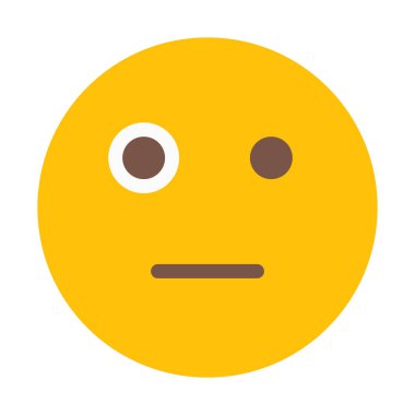 Garip yüz ifade simgesi, basit vektör çizim