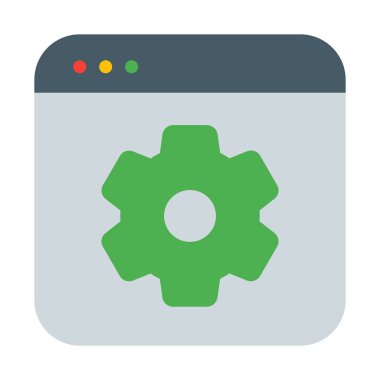 Tarayıcı ayarları seçeneği simgesi, basit vektör çizim