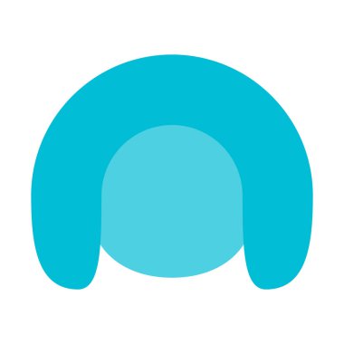 Şık koltuk simge, basit vektör çizim yuvarlak