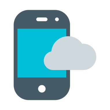 Telefon bulut servisi simgesini, basit vektör çizim