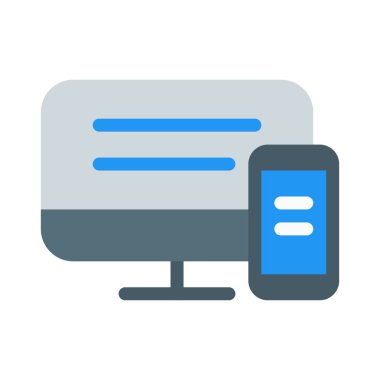 Duyarlı tasarım teknoloji simgesi, basit vektör çizim