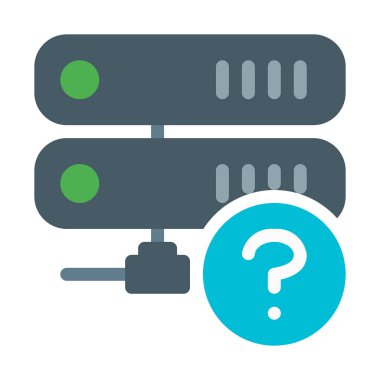 Sunucu sorgusu ve sorun giderme simgesini, basit vektör çizim