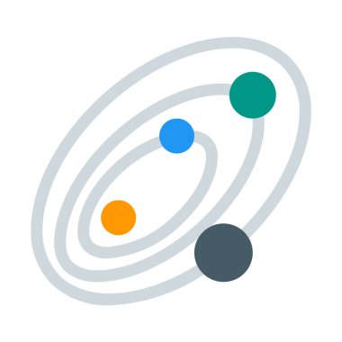 Gezegenler Güneş sistemi simgesi, basit vektör çizim