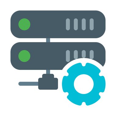 Sunucu ayarları simgesi simgesi, basit vektör çizim