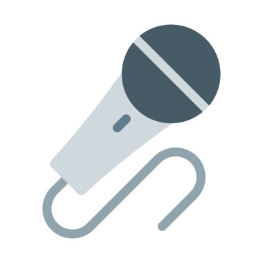 Kablolu performans mikrofon simgesi, basit vektör çizim