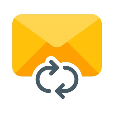 Yenileme veya eşitleme posta simgesi, basit vektör çizim