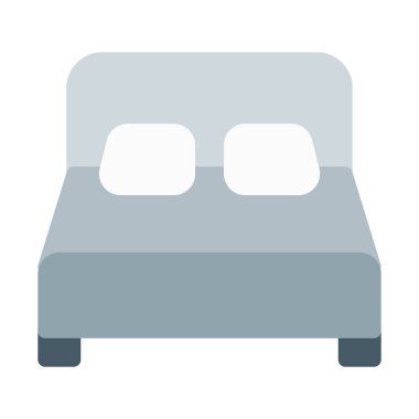 Kraliçe Çift Kişilik Yatak simgesi, basit vektör çizim