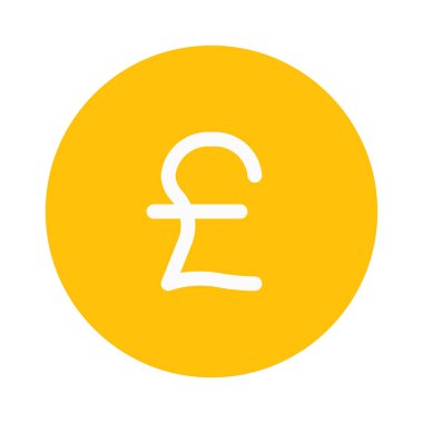 Pound ödeme düğmesi simgesi, basit vektör çizim
