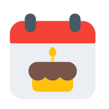 Yaklaşan Doğum günü olay simgesi, basit vektör çizim