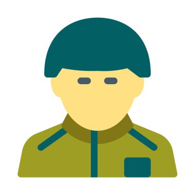 Ordu askeri memur simgesi, basit vektör çizim