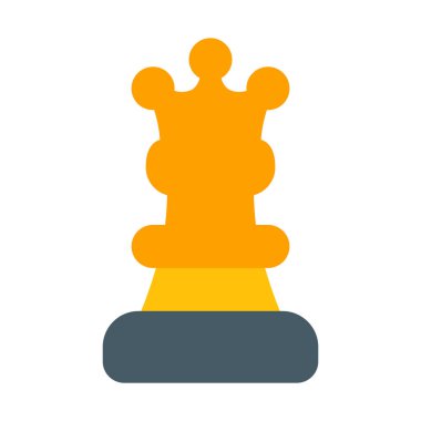 Kraliçe satranç parçası simgesi, basit vektör çizim