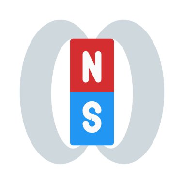 Elektromanyetik alan yön simgesi, basit vektör çizim