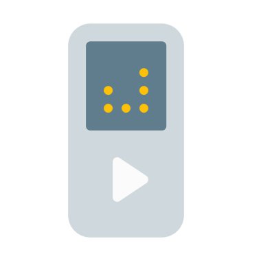 Taşınabilir müzik çalar simgesini, basit vektör çizim