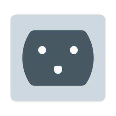 Güç kaynağı soket simgesi, basit vektör çizim