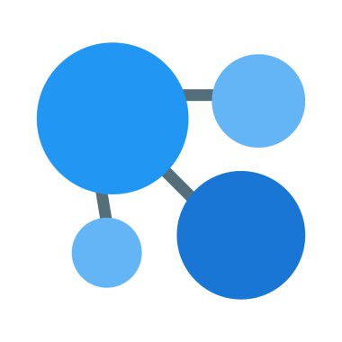 Atom ve molekül yapısı simgesi, basit vektör çizim