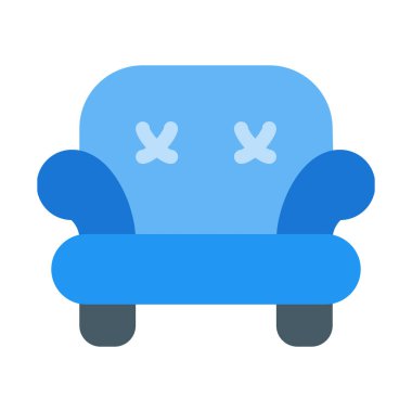 Tek koltuk kanepe simge, basit vektör çizim