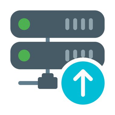 Sunucu veritabanını yükleyin simgesi, basit vektör çizim