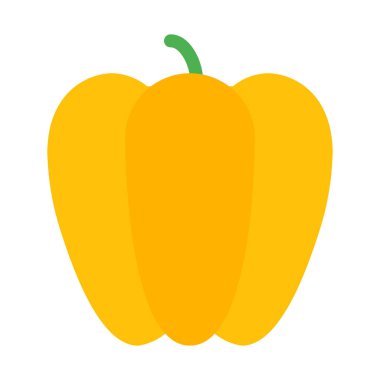 Dolmalık biber veya kırmızı biber simgesi, basit vektör çizim