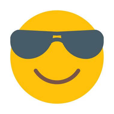 Trendy güneş gözlüğü ifade simgesi, basit vektör çizim