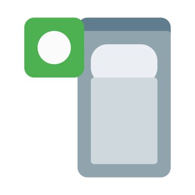 Yan tablo simgesini, basit vektör çizim ile tek kişilik yatak