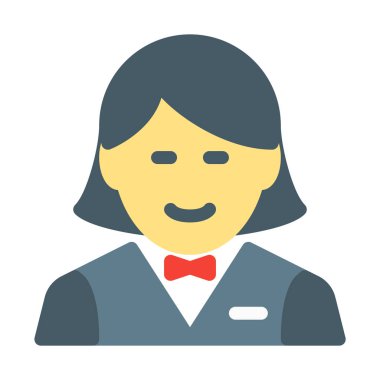 Erkek otel garson simgesi, basit vektör çizim