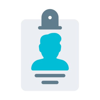 Delikli kart kimliği simgesi, basit vektör çizim